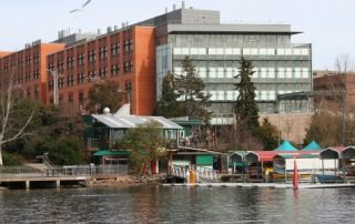 WH Foege Building from Portage Bay