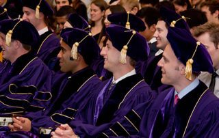 Graduates in caps and gowns