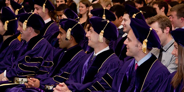 Graduates in caps and gowns