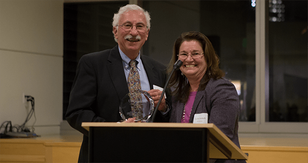 UW Bioengineering professors Buddy Ratner and Cecilia Giachelli at UW Medicine 2014 Inventor of the Year event