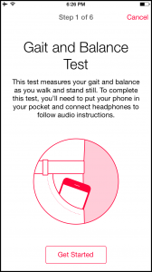 Parkinson's disease app: Gait and Balance Test screenshot