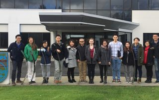 Students and faculty at BioEngage Meet and Eat 1 at Philips Ultrasound