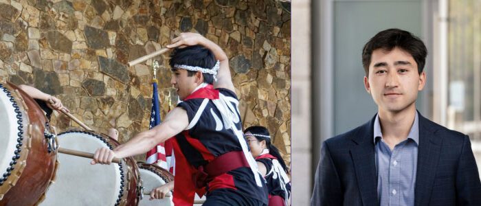 left: Arjun Kumar Drumming, right: Arjun headshot