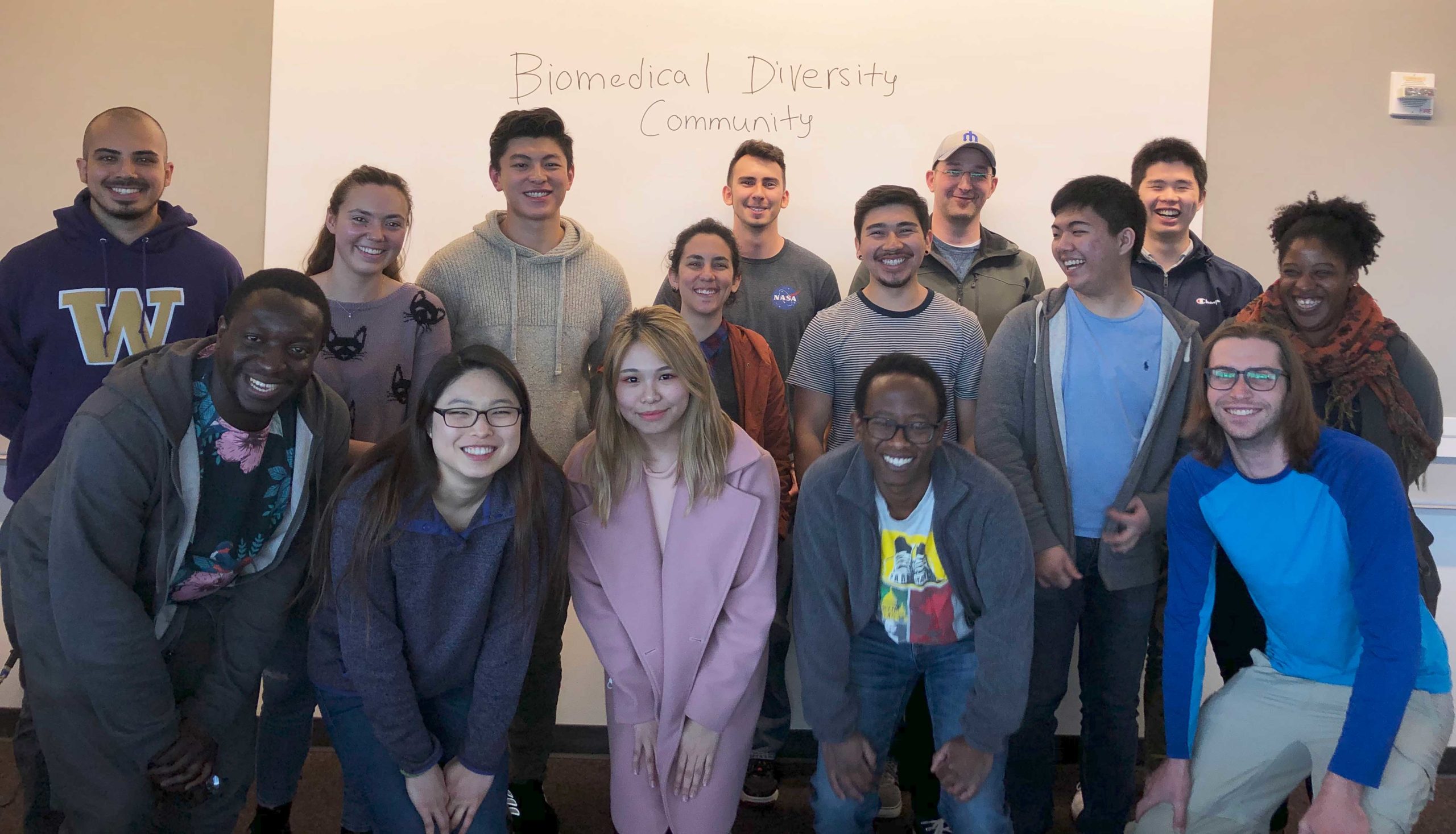 Posed group photo of Biomedical Diversity Community students