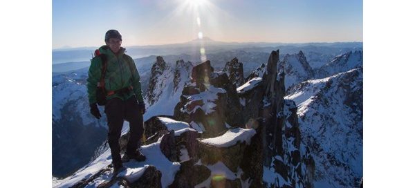 UW master's studnet Dylan Guelig on Dragontail Peak in Washington
