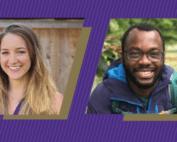 Headshots of Elizabeth Nance and Ayo Olanrewaju