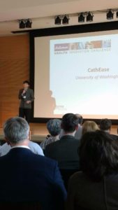 Albert Nguyen presenting CathEase at the Health Innovation Challenge