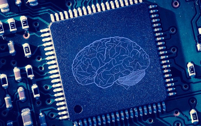 Printed brain on circuitboard