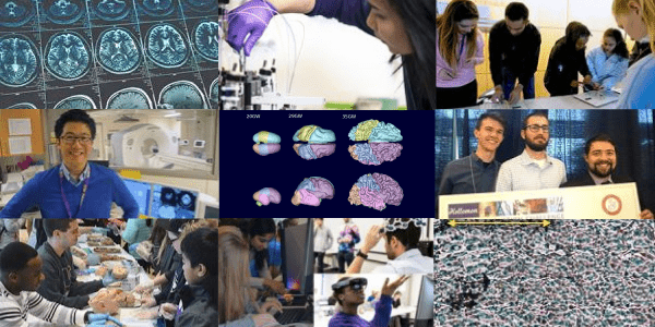 Graphic showing research and students featured in Winter/Spring eNews
