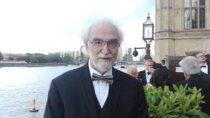 Gerald Pollack on the veranda overlooking the Thames River at the House of Lords dinner.