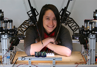 Sharon Newman with robot